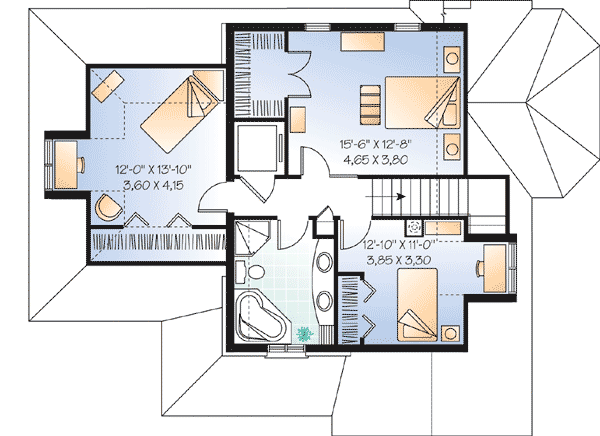 Plan 21884DR: European Design With Elevator - Floor Plan - 2nd Floor - European, Traditional