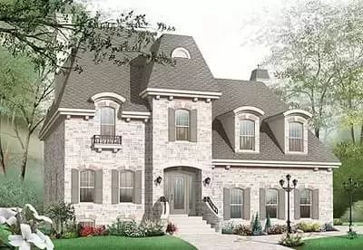Roomy Home Plan with Mansard Roof