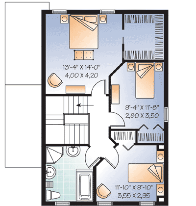 Plan 21892DR: In-Law Suite or Rental Unit - Floor Plan - 2nd Floor - Traditional