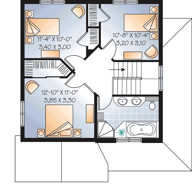 Plan 21893DR: Lower Level In-Law Suite - Floor Plan - Second Level - Farmhouse