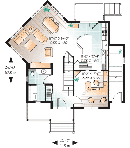 Plan 21894DR: Lower Level In-Law Suite - Floor Plan - Main Level - Traditional