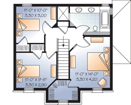 Plan 21895DR: Finished Lower Level Apartment - Floor Plan - 2nd Floor - Traditional