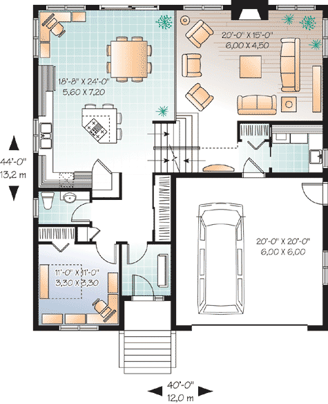 Plan 21914DR: Flexible 3 Bedroom House Plan - Floor Plan - Main Level