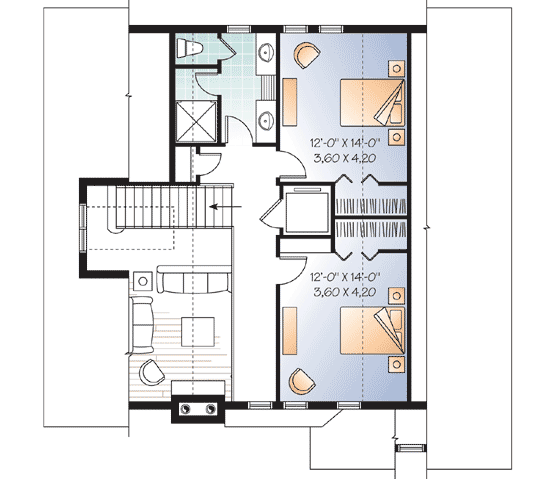 Plan 21921DR: Up-Sloping Lot 3 Bedroom House Plan with Drive-Under Garage - 3167 Sq Ft - Floor Plan - 2nd Floor - Craftsman, Mountain, Northwest