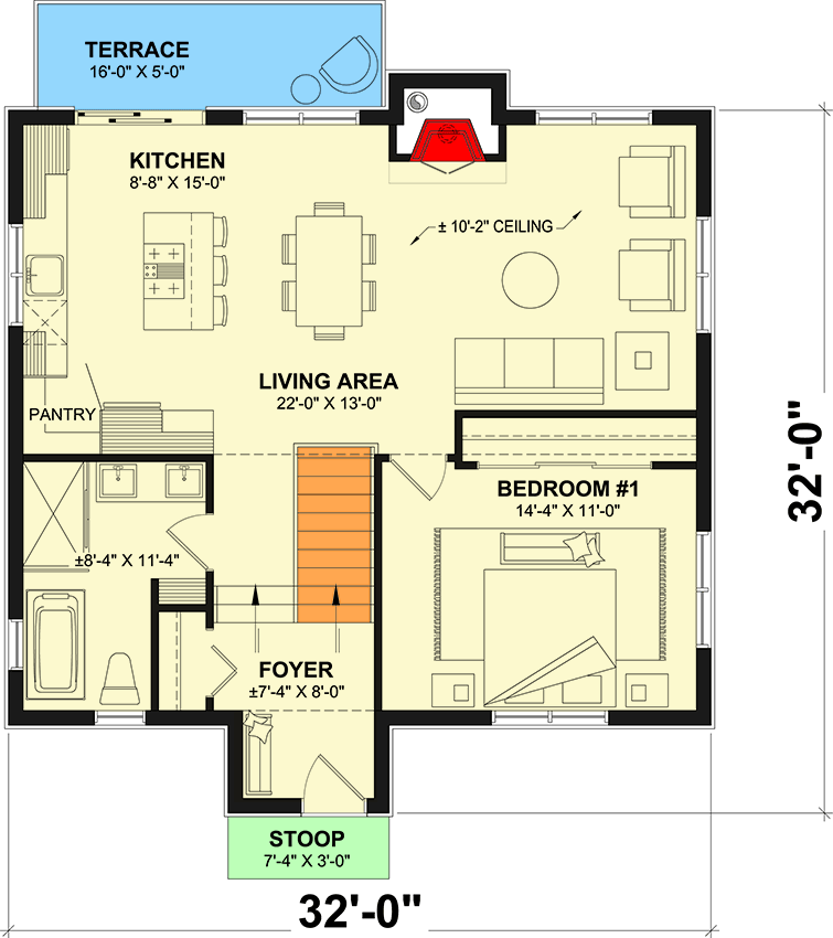 Plan 21924DR: 3-Bed Contemporary House Plan for A Sloping Lot - 1759 Sq Ft  - Floor Plan - Basement - Contemporary