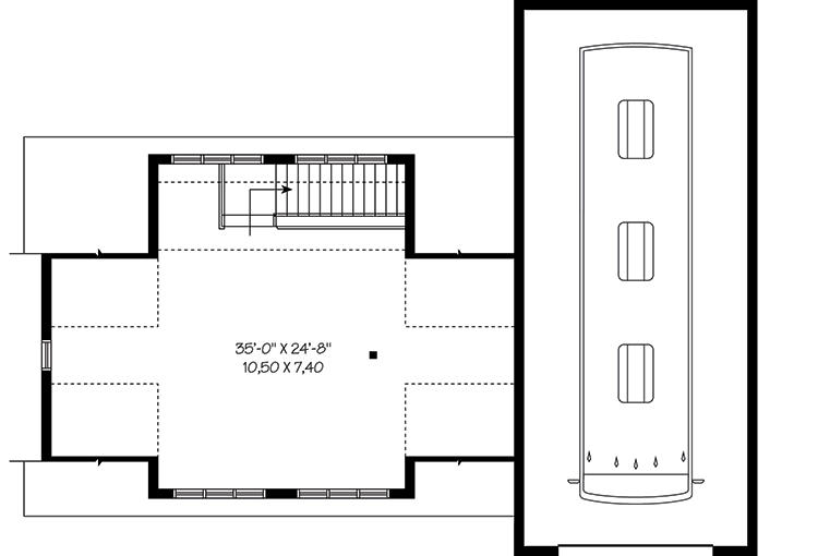 Plan 21926DR: 4-Car RV Garage - Floor Plan - 2nd Floor