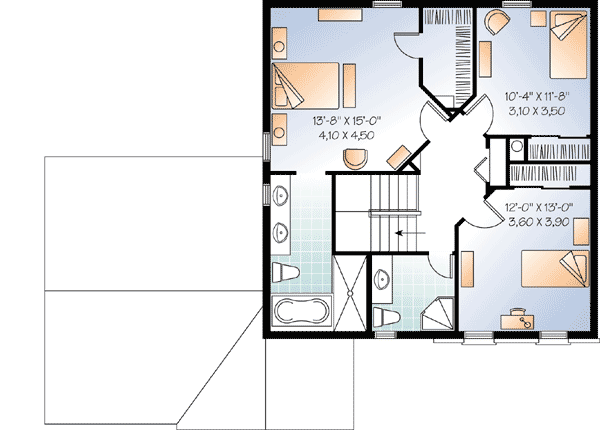 Plan 21927DR: Flexible Garage Options - Floor Plan - 2nd Floor - Traditional