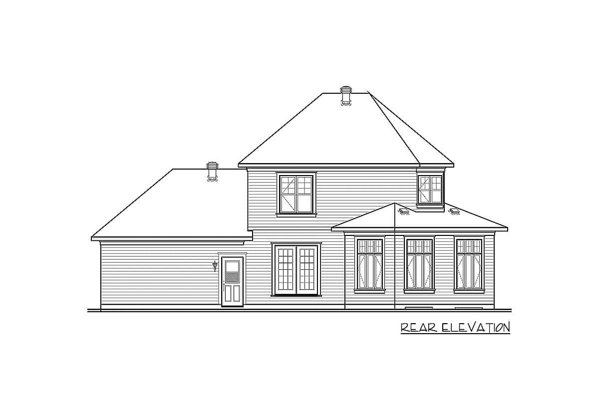 Plan 21932DR: Classic Four Square House Plan with Angled Rear Corner - 1662 Sq Ft - Image #10 - Traditional