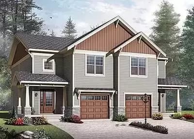 Attractive Duplex with Covered Entry