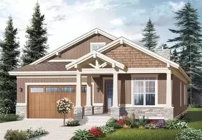 Craftsman Ranch with Nested Gables