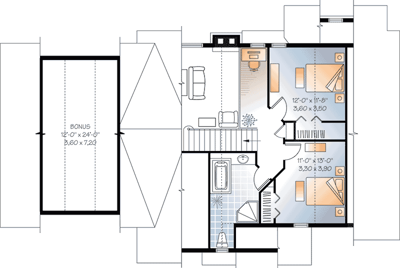 Plan 21941DR: Natural Harmony - Floor Plan - 2nd Floor - Cottage, Mountain, Rustic, Vacation
