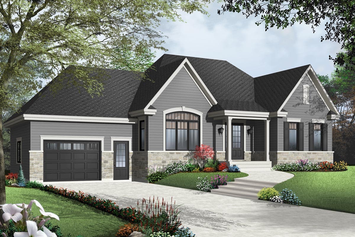 Plan 21947DR: Cozy Bungalow with Attached Garage - Image #4 - Ranch, Traditional
