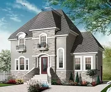Stately Narrow Lot Home Plan