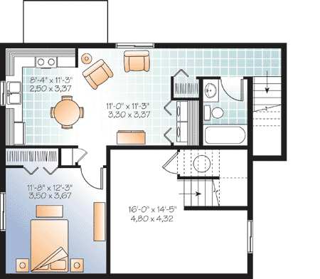 Plan 21956DR: Small Lot Pleaser - Floor Plan - Basement - Traditional