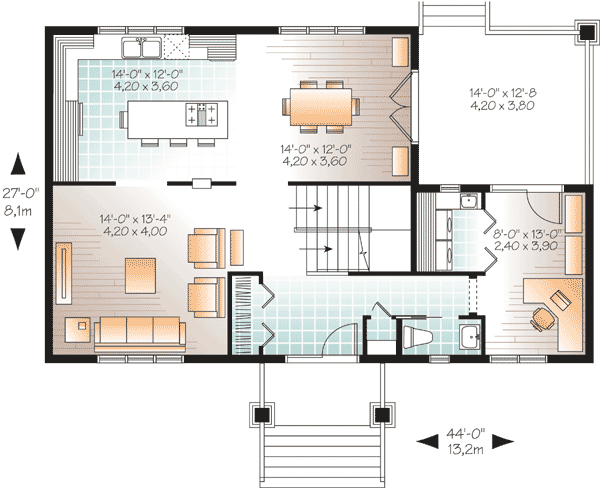 Plan 21957DR: Cost-Effective with Options - Floor Plan - Main Level - Northwest, Traditional