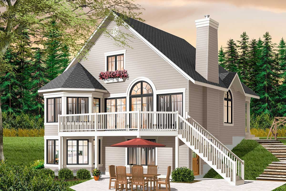 Plan 21960DR: Year-Round Cottage with Options - Image #4 - Cottage, Vacation