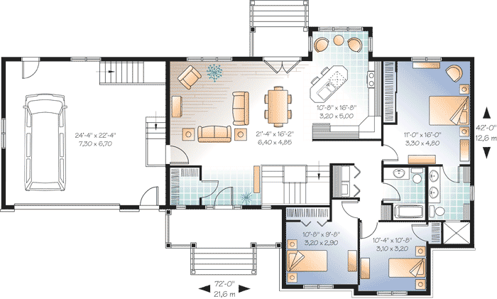Plan 21963DR: Up to 6 Bedrooms - Floor Plan - Basement
