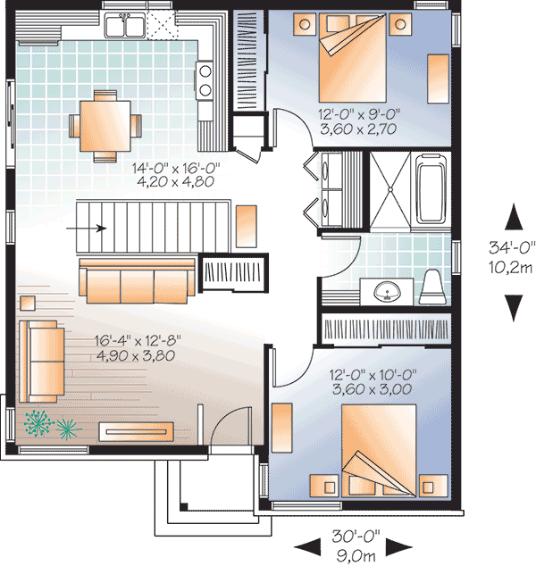Plan 21972DR: Contemporary Ranch with Options - Floor Plan - Main Level - Contemporary