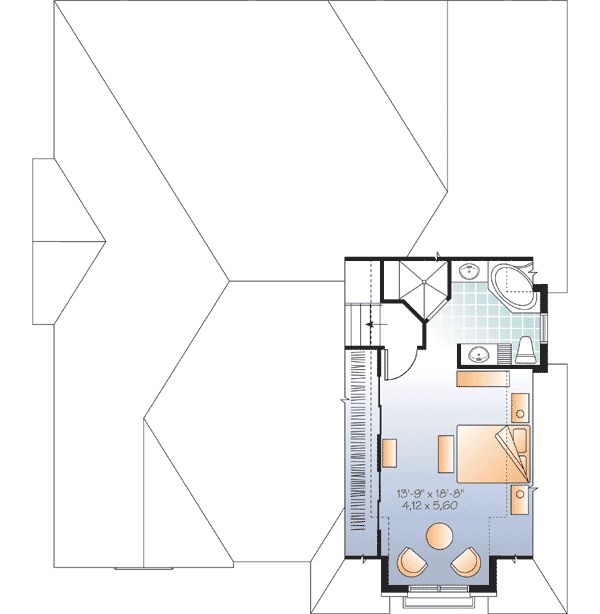 Plan 21987DR: 3-Bed Home Plan with Stoje Exterior and a Spacious Private Master Suite - Floor Plan - 2nd Floor - European