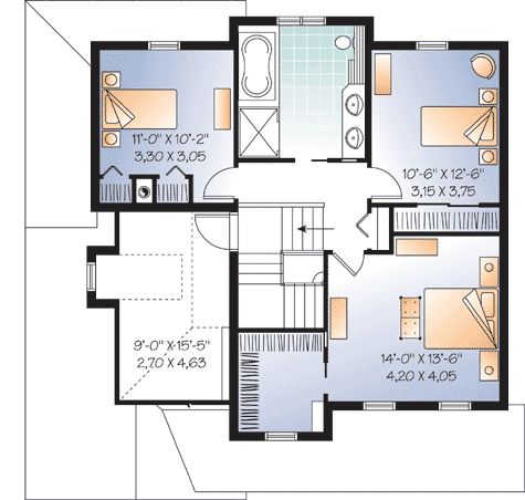 Plan 21988DR: Country Home Plan with Stone and Wood Exterior with Options - Floor Plan - 2nd Floor - Country, Traditional