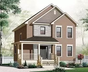 2-Story Traditional Home Plan with Open Floor Plan