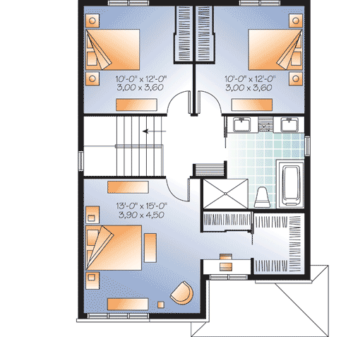 Plan 21997DR: Contemporary Home Plan with Laundry Chute - Floor Plan - 2nd Floor - Contemporary, Modern, Northwest