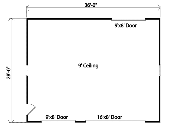 Plan 22046SL: Detached 3-Car Drive-Thru Garage - Floor Plan - Main Level