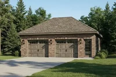 Hip Roof Drive-Thru Garage