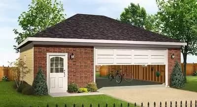 Hip-Roofed Drive Thru Garage
