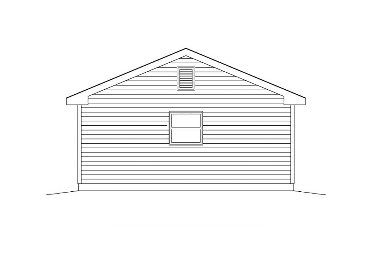 Plan 22058SL: Detached 2-Car Garage with Vehicle Access Front and Back - 400 Sq Ft - Image #4 - Traditional