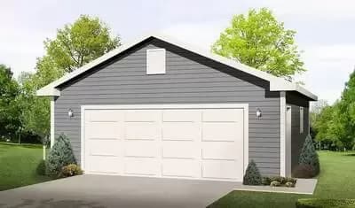 24-Foot by 24-Foot Detached 2-Car Garage - 576 Square Feet