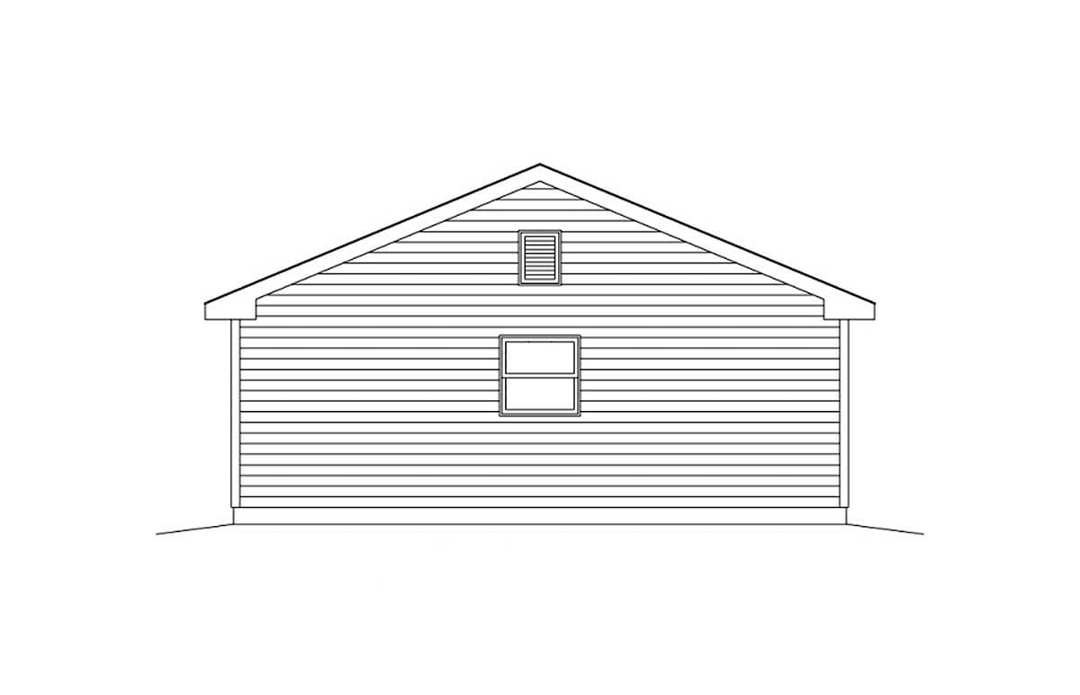 Plan 22062SL: Detached 2-Car Garage with 24-Foot Footprint - 576 Square Feet - Image #4