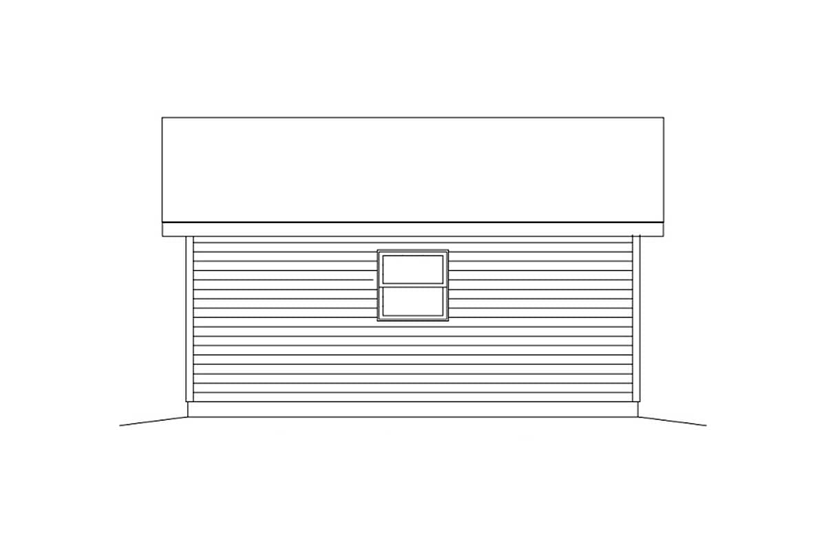 Plan 22064SL: Detached 2-Car Garage with Front and Rear Overhead Doors - 484 Sq Ft - Image #4 - Traditional