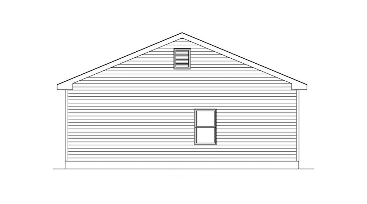 Plan 22069SL: Detached 2-Car Garage with Work Shop - 1200 Sq Ft - Image #4 - Traditional
