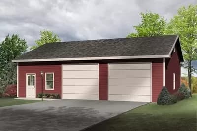 Detached 2-Car Garage with Work Shop - 1200 Sq Ft