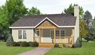 Two-Bed Country Home Plan 