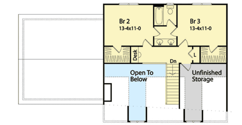 Plan 22086SL: Simply Country with Options - Floor Plan - 2nd Floor - Country, Traditional