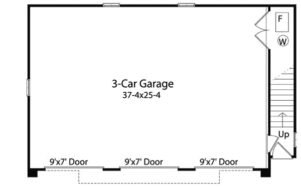 Plan 22104SL: Two Bedroom Carriage House Plan - Floor Plan - Main Level - Carriage