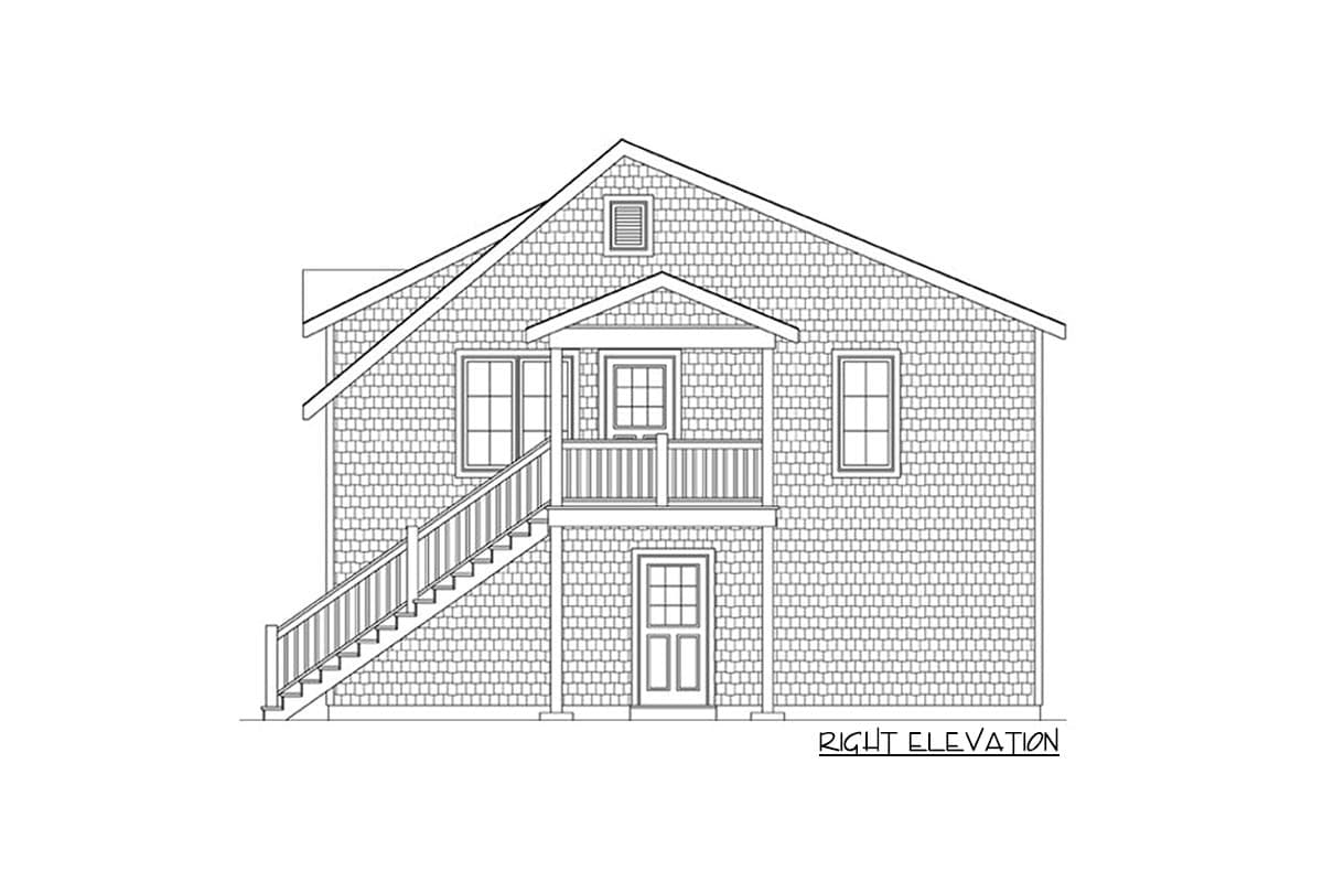 Plan 22108SL: Two-Car Garage with 2-Bed Apartment Under 900 Square Feet Above - Image #4 - Carriage