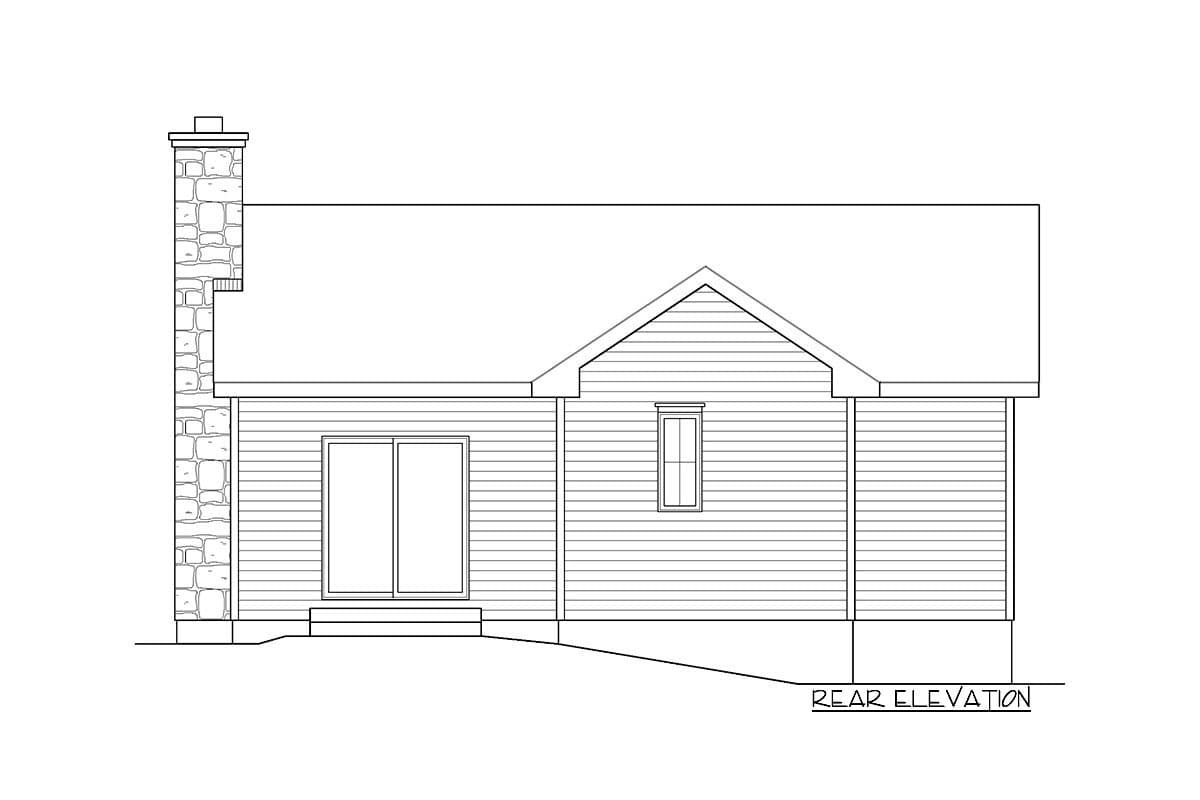 Plan 22119SL: One Bed Cottage With Fireplace  - Image #4 - Cottage