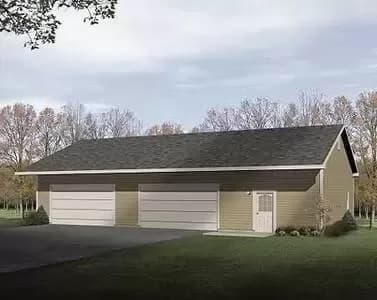 Four-Car Garage with Work Area & Bath - 2160 Sq Ft