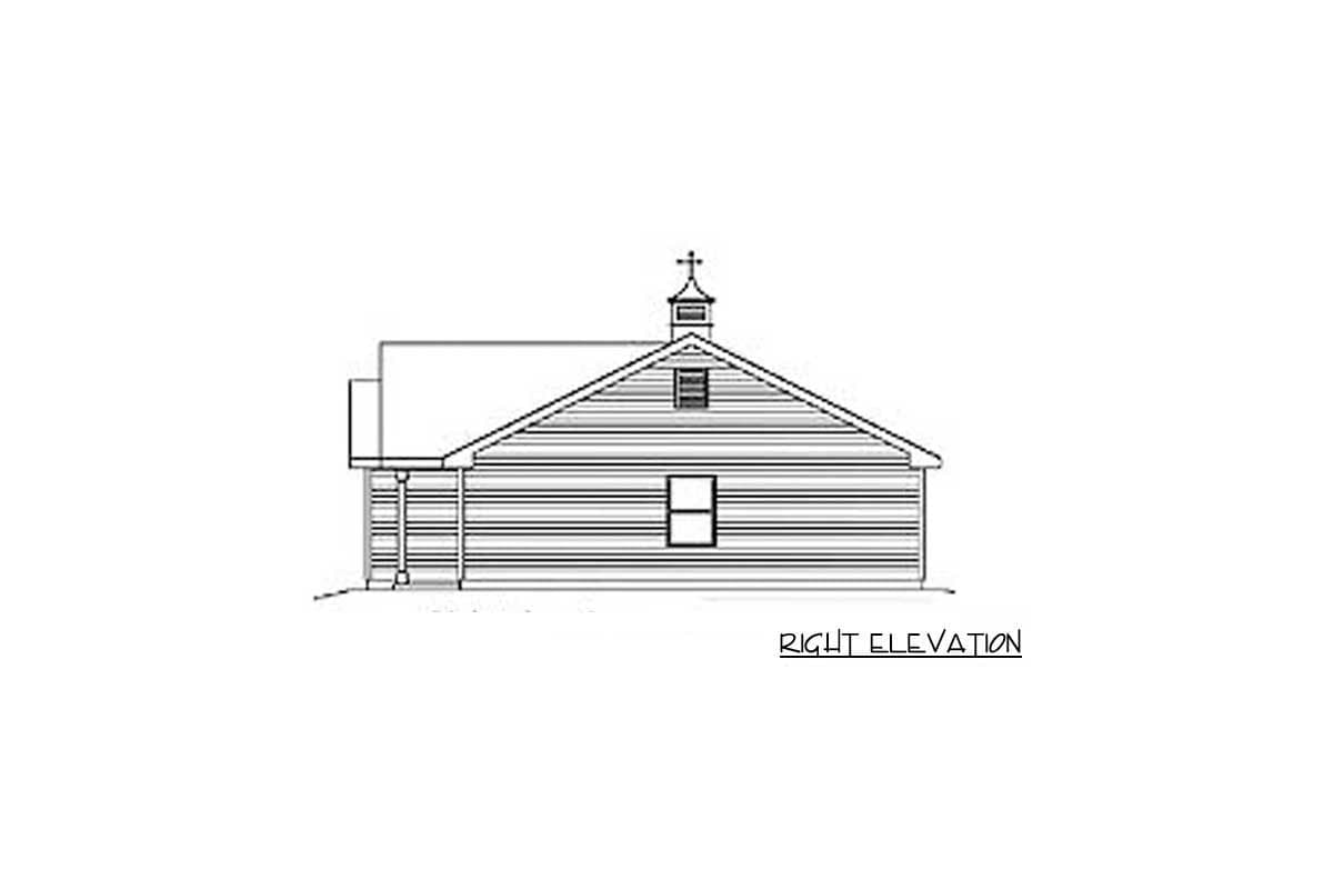 Plan 2225SL: One Story 665 Square Foot Garage Apartment with 600 Square Foot Garage - Image #4 - Cottage, Country, Traditional