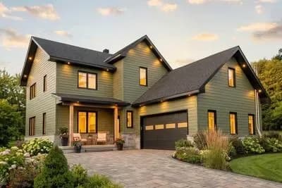 New American House Plan with Master Suite with Covered Balcony