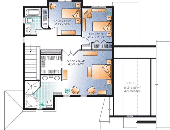 Plan 22303DR: New England Inspiration - Floor Plan - 2nd Floor - Farmhouse, Traditional