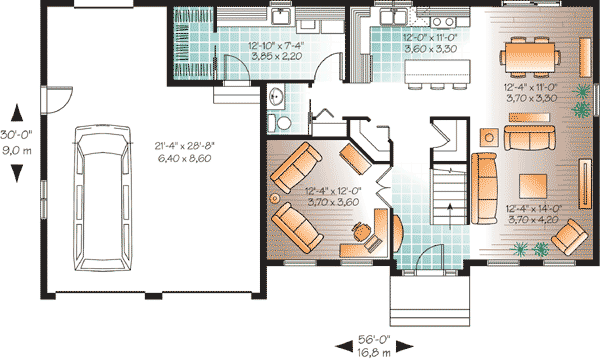 Plan 22304DR: Traditional Home Pan with 4 Upstairs Bedrooms - Floor Plan - Main Level - Colonial, Northwest, Traditional