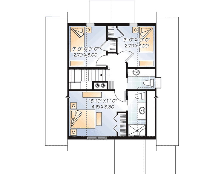Plan 22311DR: Nature-Embracing Vacation Escape with a Screened Porch - Floor Plan - 2nd Floor - Cottage, Northwest, Vacation