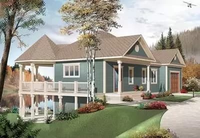 Country Home with Beautiful Open Floor Plan for a Rear Sloping Lot
