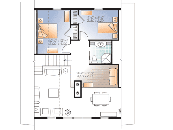 Plan 22314DR: Four Season Chalet Escape - Floor Plan - 2nd Floor - Cabin, Cottage, Mountain, Rustic, Vacation