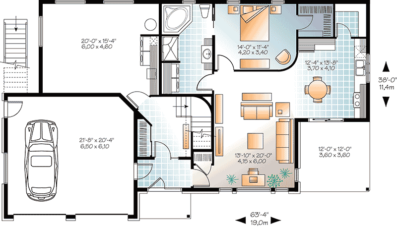 Plan 22326DR: Contemporary Bi-Generational House Plan - Floor Plan - Main Level - Contemporary, Northwest