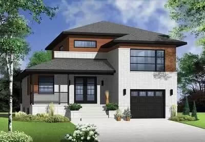 34'-Wide Northwest Contemporary Home Plan with Wide Welcoming Porch